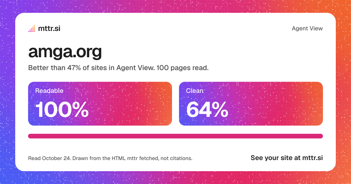 amga.org in Agent View: 100% readable