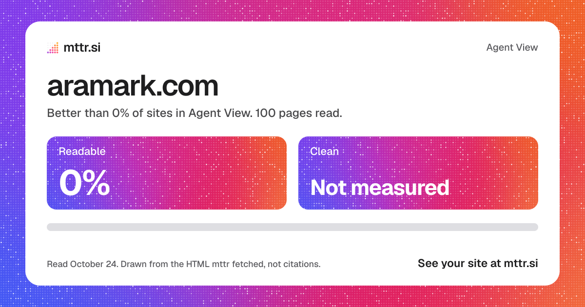 aramark.com in Agent View: 0% readable