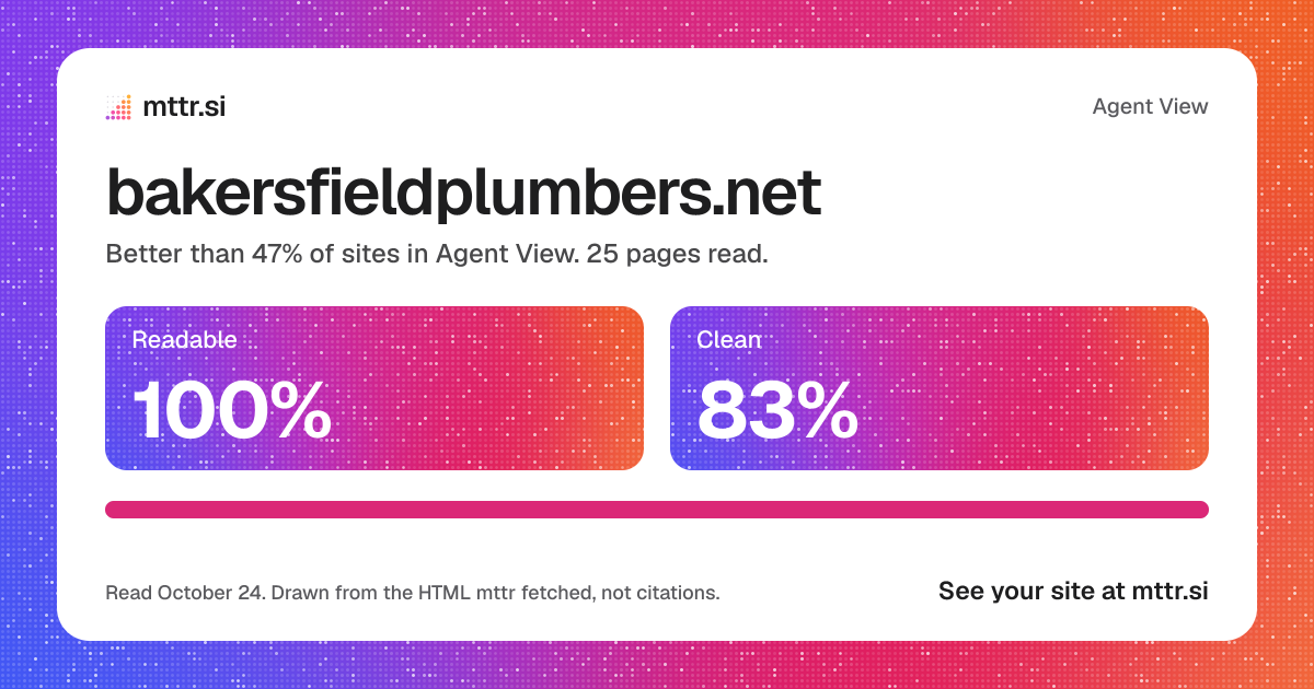bakersfieldplumbers.net in Agent View: 100% readable