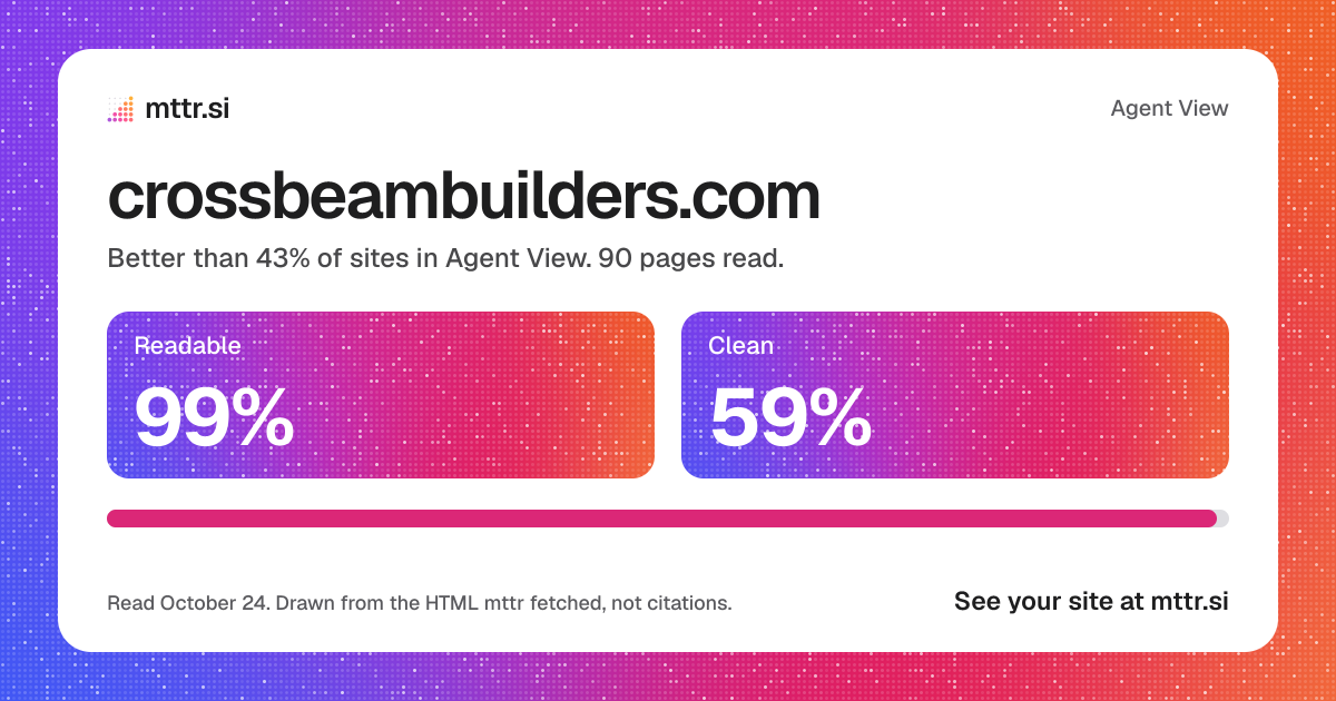 crossbeambuilders.com in Agent View: 99% readable