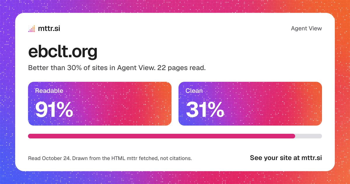 ebclt.org in Agent View: 91% readable