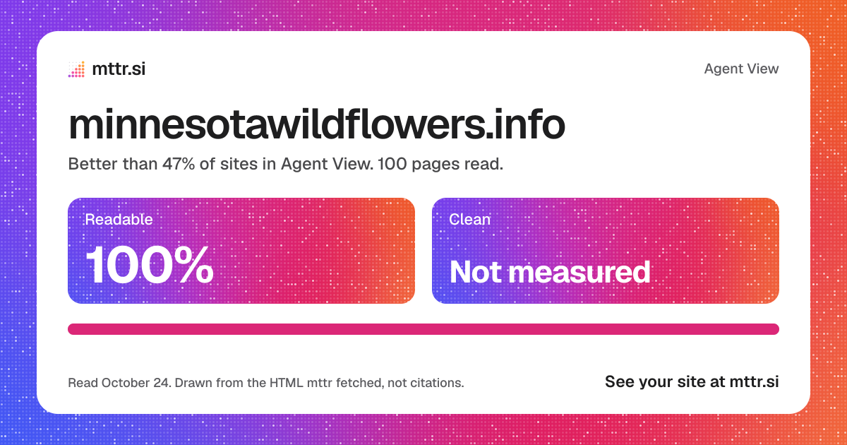 minnesotawildflowers.info in Agent View: 100% readable