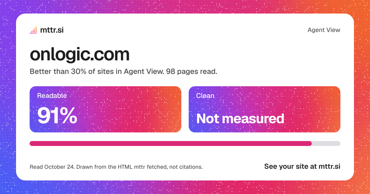 onlogic.com in Agent View: 91% readable