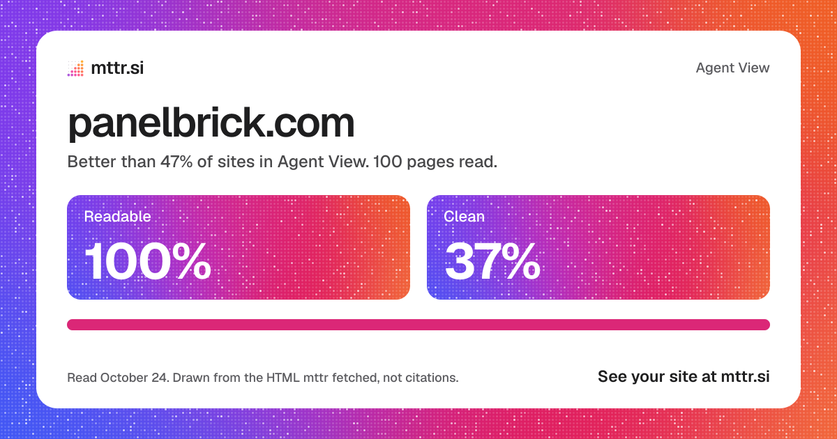 panelbrick.com in Agent View: 100% readable