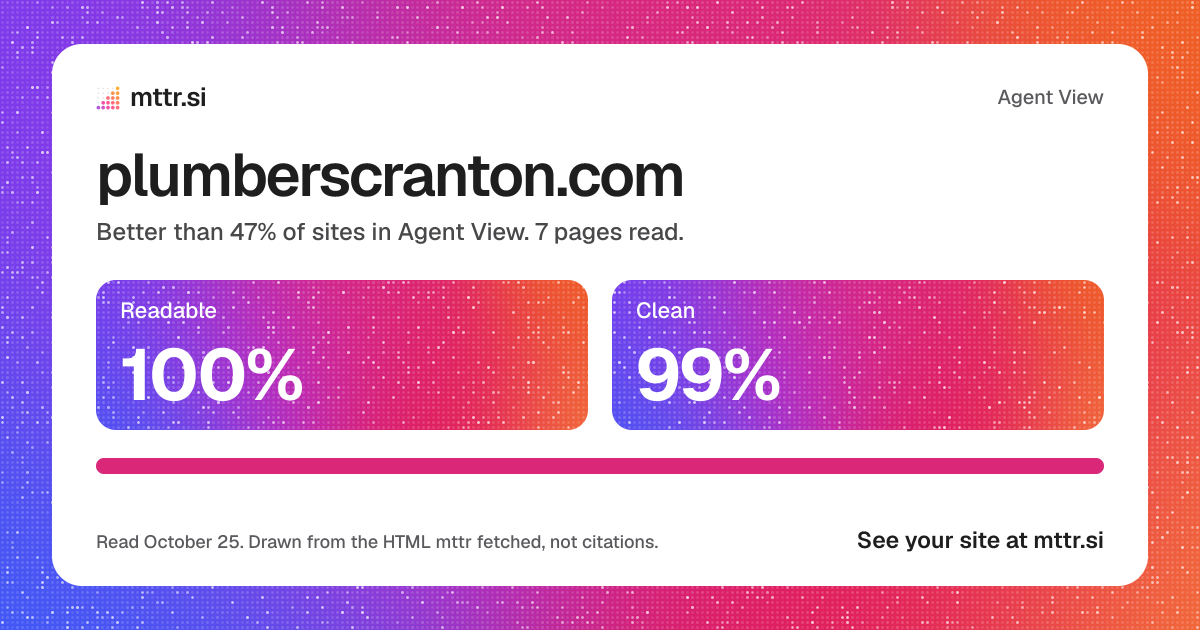 plumberscranton.com in Agent View: 100% readable