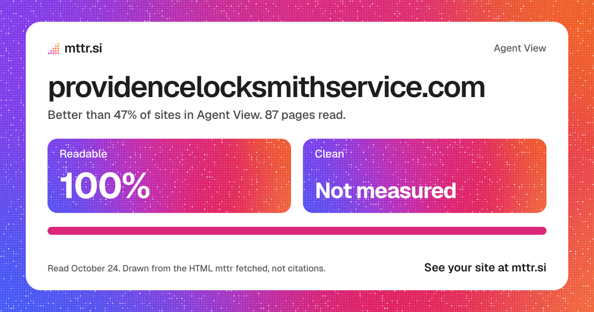providencelocksmithservice.com in Agent View: 100% readable