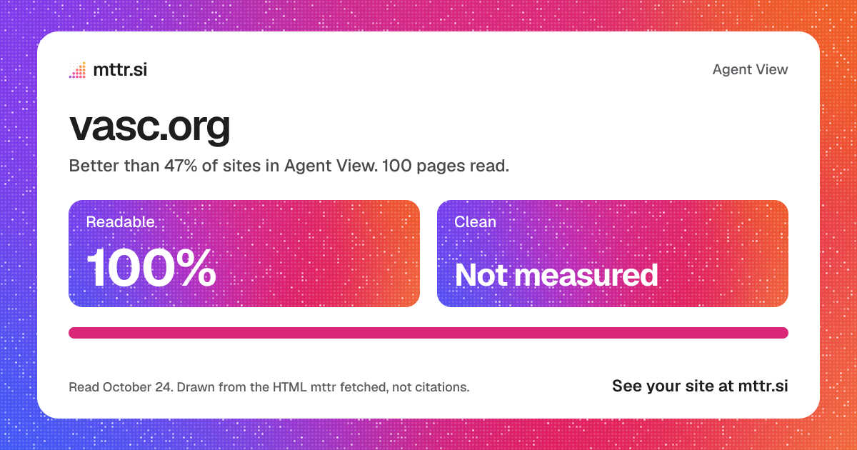vasc.org in Agent View: 100% readable