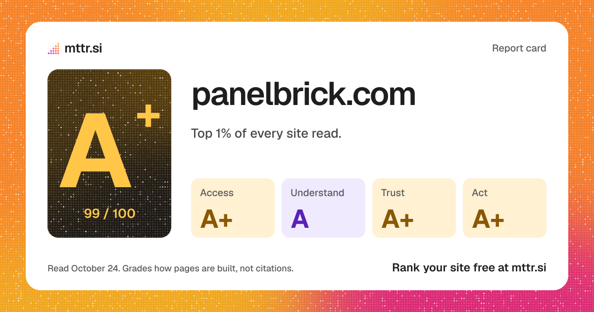 The card a link to panelbrick.com's report shows