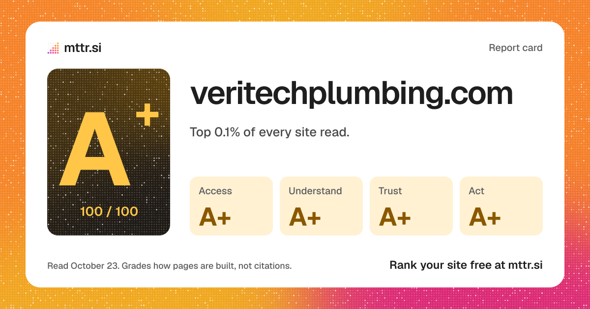 The card a link to veritechplumbing.com's report shows