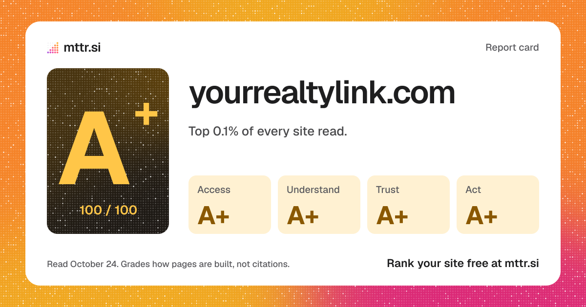 The card a link to yourrealtylink.com's report shows